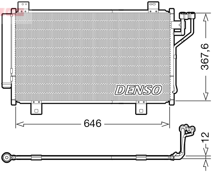 Condensator, climatizare DENSO DCN44012 compatibil cu MAZDA 6 combi (GJ, GL) 2012 2013 2014 2015 2016 2017 2018 2019 2020