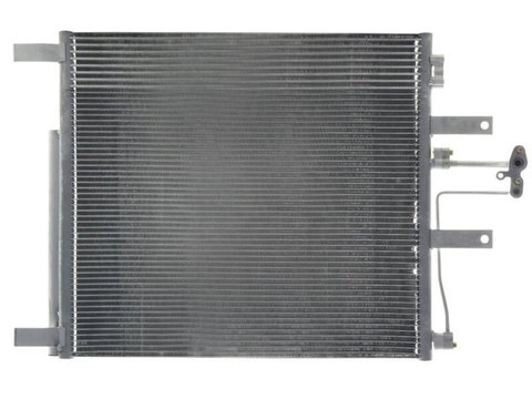 Condensator climatizare Dodge RAM 1500, 09.2008-12.2012, motor 3.7 V6, 160 kw, 4.7 V8, 230 kw benzina, cutie automata/manuala, full aluminiu brazat, 620 (570)x545x22 mm, Condensator cu racitor ulei cutie de viteze integrat si uscator