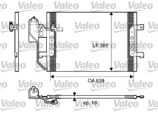 Condensator, climatizare fata (817659 VALEO) MERCEDES-BENZ