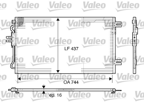 Condensator, climatizare fata (817739 VALEO) CHRYSLER