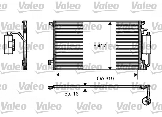 Condensator, climatizare fata (817809 VALEO) ALFA ROMEO,FIAT,OPEL,VAUXHALL