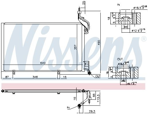 Condensator climatizare # Ford Fiesta 2013 2014 2015 2016 2017 2018 2019 2020 2021 2022 2023 2024 2025 # 940515 # NISSENS