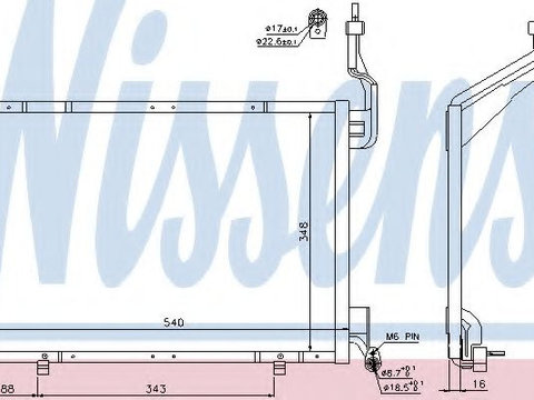 Condensator, climatizare FORD FIESTA VI (2008 - 2016) NISSENS 940287 piesa NOUA