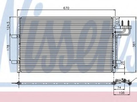 Condensator, climatizare FORD FOCUS II (DA) (2004 - 2012) NISSENS 94663 piesa NOUA