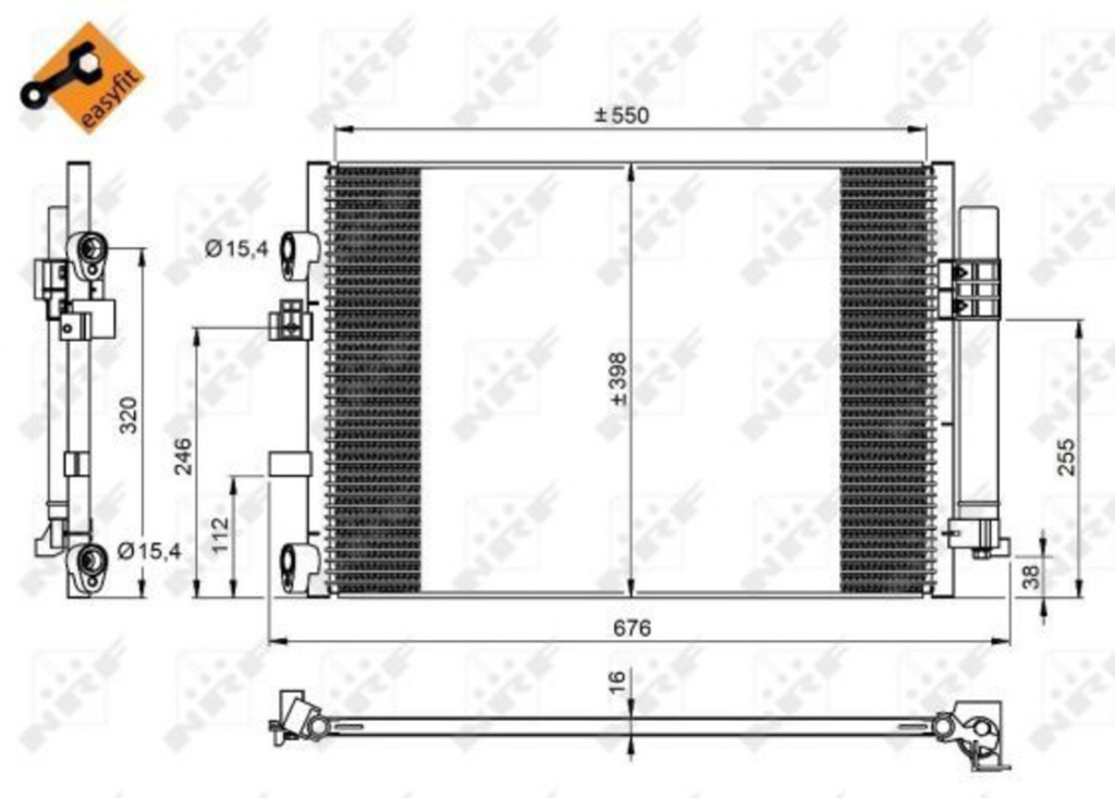 Condensator climatizare # Ford Grand 2010 2011 2012 2013 2014 2015 2016 2017 2018 2019 2020 2021 2022 2023 2024 2025 # 350209 # NRF