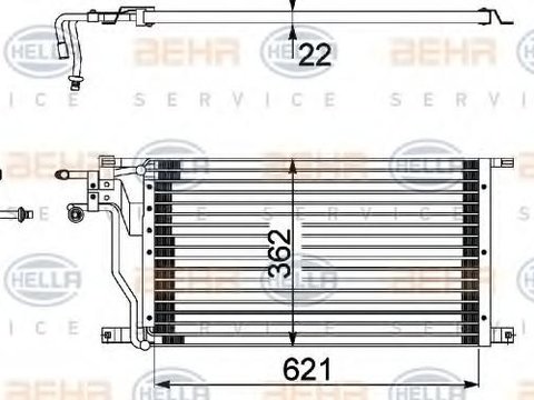 Condensator, climatizare FORD TRANSIT bus (E_ _), FORD TRANSIT Van (E_ _), FORD TRANSIT platou / sasiu (E_ _) - HELLA 8FC 351 036-441