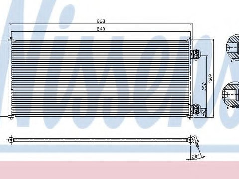 Condensator, climatizare FORD TRANSIT platou / sasiu (FM_ _, FN_ _) (2000 - 2006) NISSENS 94577