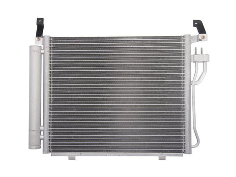 Condensator climatizare Hyundai I10, 01.2008-2013, motor 1.1 CRDI, 55 kw diesel, cutie manuala, full aluminiu brazat, 440(395)x353(343)x16 mm, cu uscator si filtru integrat
