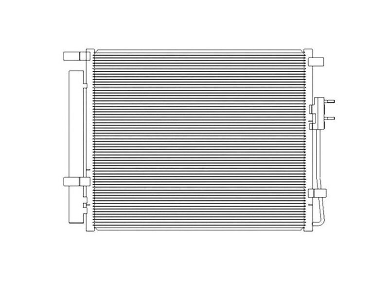Condensator climatizare Hyundai Santa Fe (DM), 09.2012-2018, motor 2.0 CRDI, 110 kw/2.2 CRDI, 145 kw diesel, cutie manuala/automata, full aluminiu brazat, 535(495)x428x16 mm, cu uscator si filtru integrat