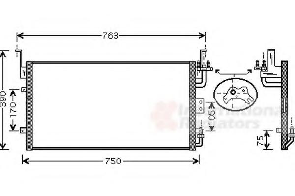 Condensator, climatizare HYUNDAI SONATA Mk III (EF), HYUNDAI GRANDEUR (XG), KIA OPTIMA / MAGENTIS (GD) - VAN WEZEL 82005083