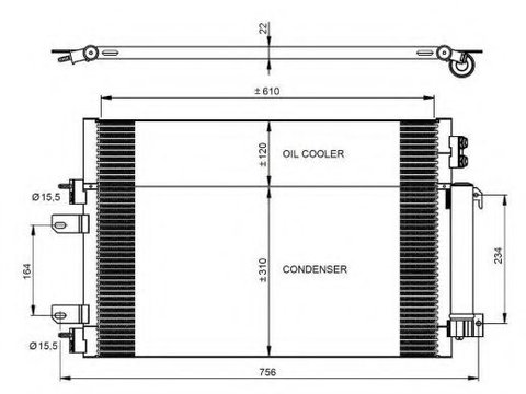 Condensator, climatizare JEEP COMPASS (MK49) (2006 - 2016) NRF 350086 piesa NOUA