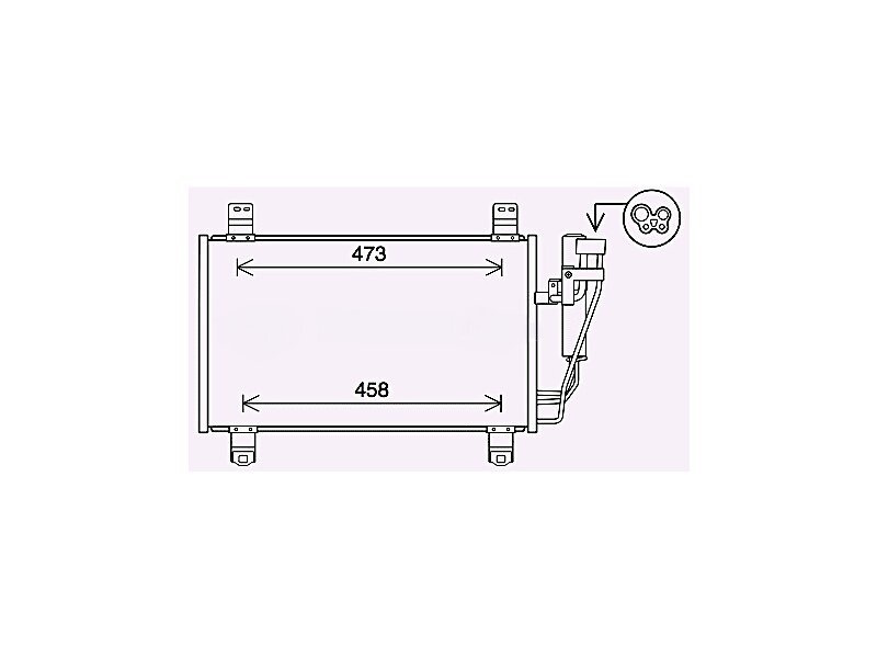 Condensator climatizare Mazda 2 (DJ), 09.2014-, motor 1.5, 55 kw/66kw/85kw benzina, cutie manuala/automata, full aluminiu brazat, 605 (565)x345x12 mm, cu uscator filtrat