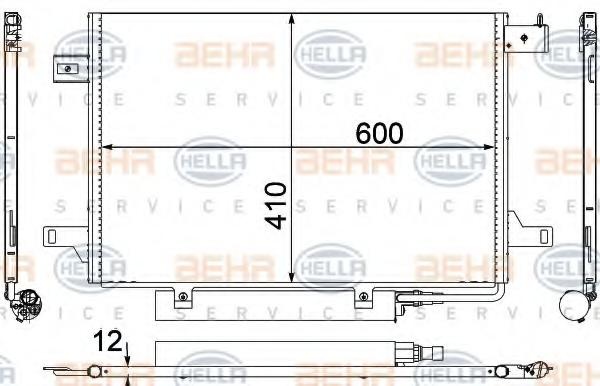 Condensator, climatizare MERCEDES-BENZ A-CLASS (W169), MERCEDES-BENZ B-CLASS (W245) - HELLA 8FC 351 301-671