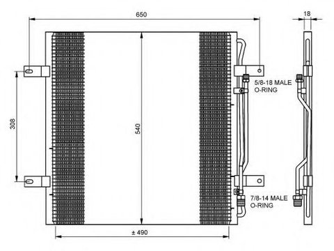 Condensator, climatizare MERCEDES-BENZ ATEGO (1998 - 2004) NRF 35781