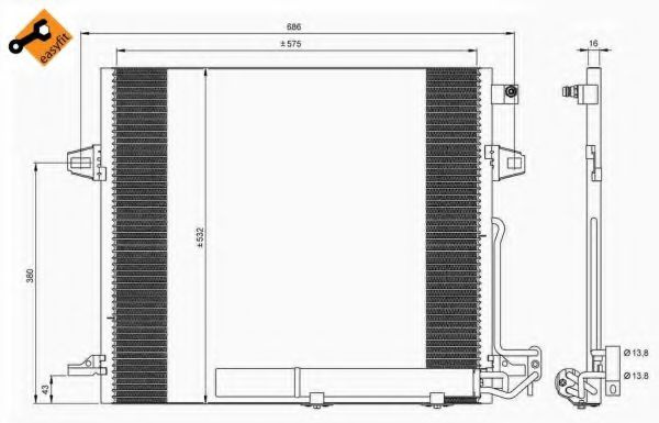 Condensator, climatizare MERCEDES-BENZ GL-CLASS (X164) (2006 - 2016) NRF 35618