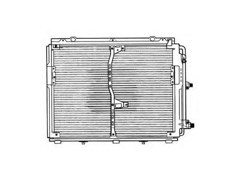Condensator climatizare Mercedes Clasa S (W140), 01.1993-05.1993, motor 6.0 V12, 300 kw benzina, cutie automata, 600SE/SEL/SEC,Clasa S (W140),, full aluminiu brazat, 620 (590)x500 (445)x16 mm, fara filtru uscator