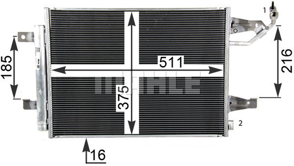 Condensator climatizare # Mitsubishi Colt 2004 2005 2006 2007 2008 2009 2010 2011 2012 # AC509000S # MAHLE