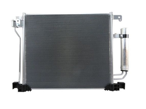 Condensator climatizare Nissan Juke (F15), 04.2015-, motor 1.6 T, 140 kw benzina, cutie CVT, full aluminiu brazat, 490(460)x415(405)x12 mm, cu uscator filtrat