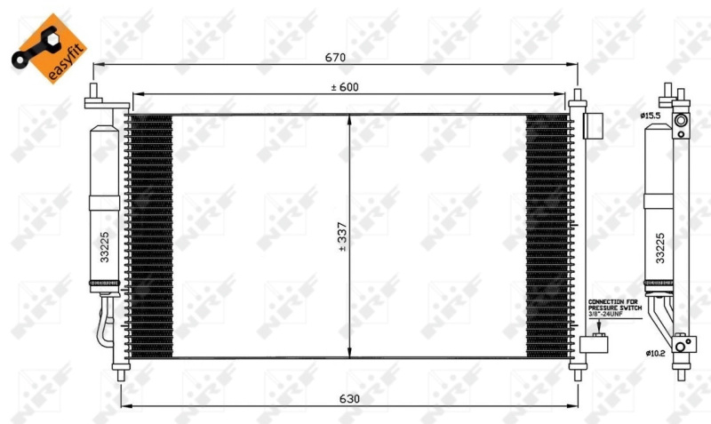 Condensator, climatizare NRF 35583 pentr
