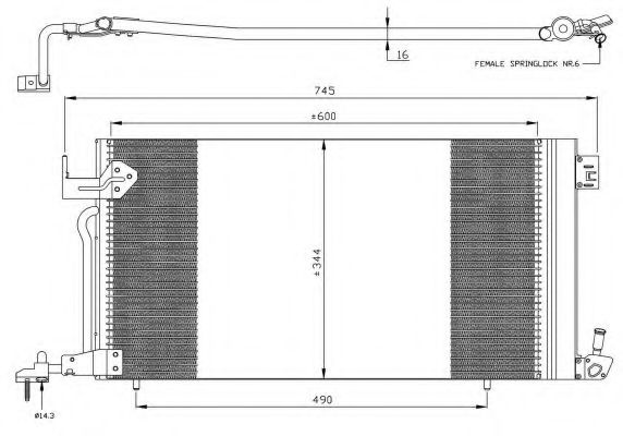 Condensator, climatizare PEUGEOT 306 Break (7E, N3, N5) (1994 - 2002) NRF 35303 piesa NOUA