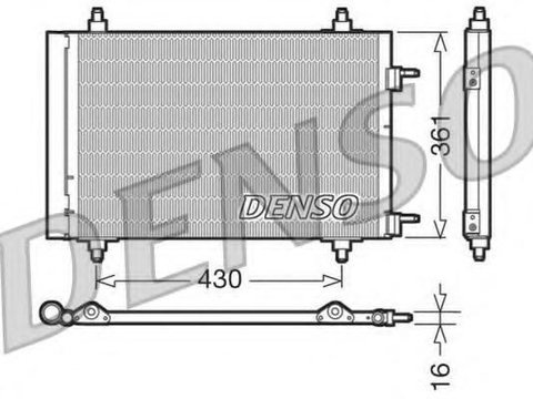 Condensator, climatizare PEUGEOT 307 (3A/C), PEUGEOT 307 SW (3H), PEUGEOT 307 CC (3B) - DENSO DCN07019