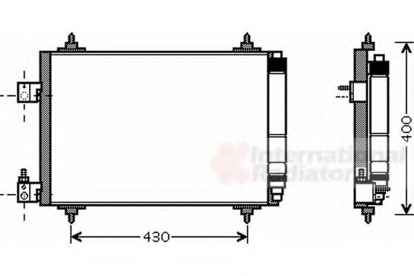 Condensator, climatizare PEUGEOT 407 limuzina (6D_), PEUGEOT 407 SW (6E_), Citroen C5 II (RC_) - VAN WEZEL 40005286