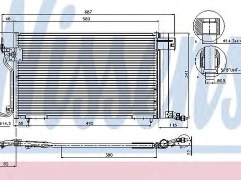 Condensator, climatizare PEUGEOT PARTNER caroserie (5) (1996 - 2012) NISSENS 94313 piesa NOUA