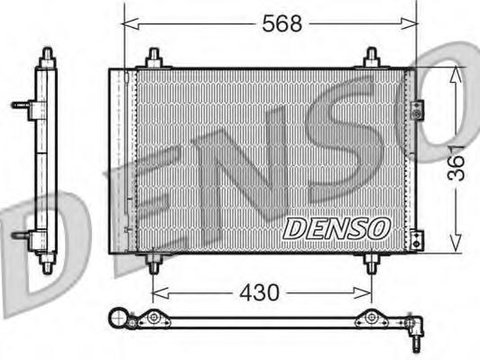 Condensator, climatizare PEUGEOT RANCH caroserie (5), PEUGEOT 307 (3A/C), PEUGEOT 307 SW (3H) - DENSO DCN07008