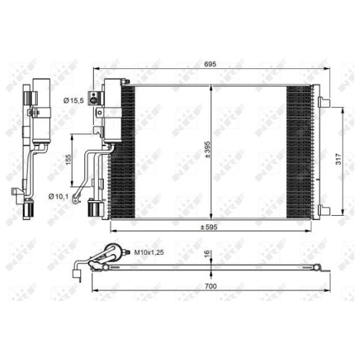 Condensator climatizare, Radiator clima Nissan Qashqai / Qashqai +2 (J10, Jj10) Nrf 35974