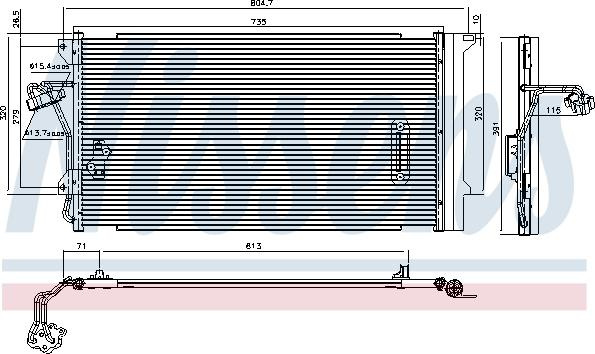 Condensator. climatizare radiator Klim. cu uscator Porsche Cayenne Turbo Benz. M - Aut. Ac -  A - A PORSCHE CAYENNE (9PA), Crossover, 09.2002 - 12.2010 Nissens 94667
