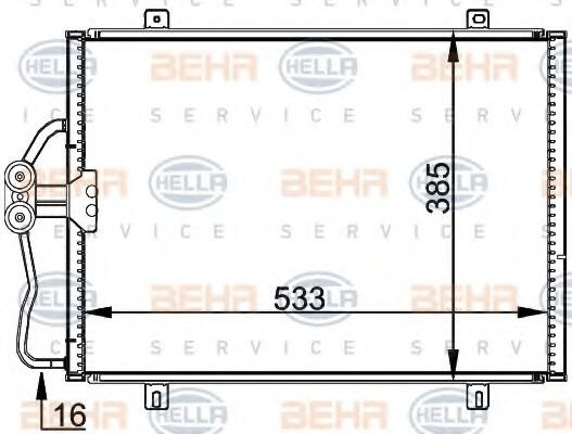 Condensator, climatizare RENAULT MEGANE I (BA0/1_), RENAULT MEGANE I Coup (DA0/1_), RENAULT MEGANE I Classic (LA0/1_) - HELLA 8FC 351 036-191