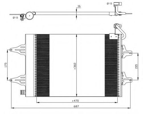 Condensator, climatizare SKODA FABIA II (2006 - 2014) NRF 35480 piesa NOUA