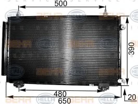 Condensator, climatizare TOYOTA RUNX (ZZE12_, NDE12_, ZDE12_), TOYOTA AXIO/ALTIS limuzina (_E12J_, _E12T_), TOYOTA COROLLA Combi (_E12J_, _E12T_) - HE