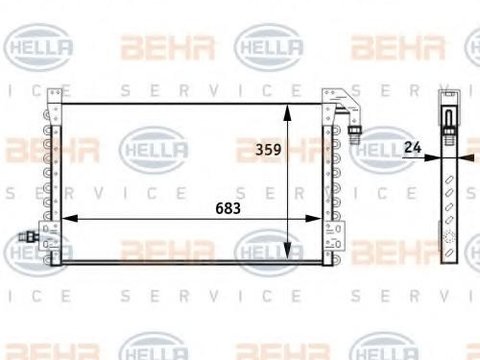 Condensator, climatizare VOLVO FH 12 - HELLA 8FC 351 024-471