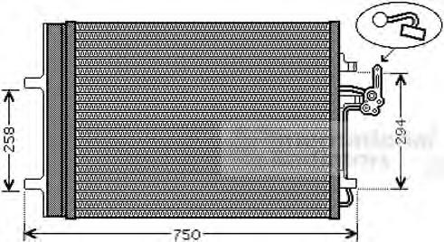 Condensator, climatizare VOLVO S80 II limuzina (AS), FORD GALAXY (WA6), FORD S-MAX (WA6) - VAN WEZEL 18005427