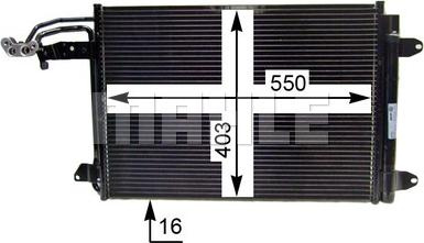 Condensator, climatizare VW CADDY (6K9, 9E7, 9E9), Box/MPV, 09.2002 - 12.2009 MAHLE AC 324 000P