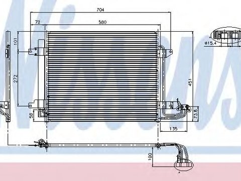 Condensator, climatizare VW TOURAN (1T1, 1T2) (2003 - 2010) NISSENS 94690 piesa NOUA