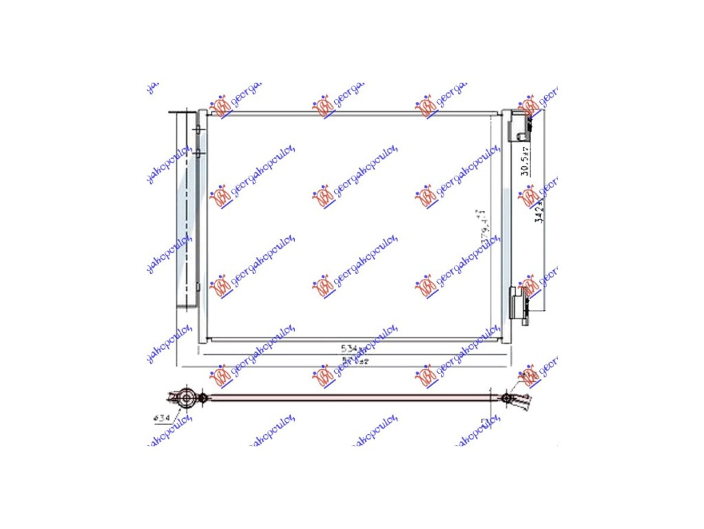 Condensator Radiator AC Nissan Juke 2019- NOU 921005FA0A (510x395x12) - BENZINA / DIESEL