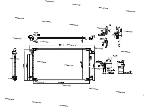 Condensator Radiator AC Toyota Corolla Sedan 1.8 Hybrid NOU 88460F4040 (670x370x12)