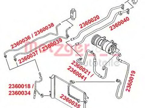 Conducta aer conditionat (presiune variabila) VW SHARAN (7M8, 7M9, 7M6) (1995 - 2010) METZGER 2360034