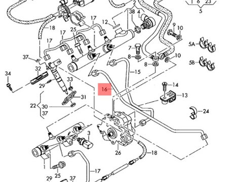 Conducta combustibil Audi A6 C6 (4F2) Sedan 2006 2.7 TDI OEM 059130310S