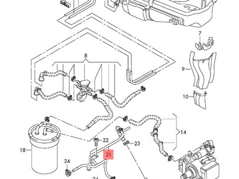 Conducta filtru combustibil Volkswagen Passat B7 (365) Variant 2012 2.0 TDI OEM 03L201360AD