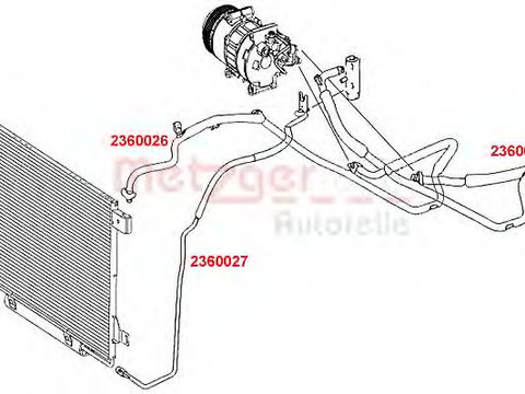 Conducta inalta presiune,aer conditionat MERCEDES A-CLASS (W169) (2004 - 2012) METZGER 2360026 piesa NOUA