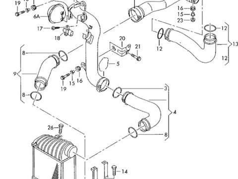 Conducta intercooler Volkswagen Golf 4 break 1.9 TDI AXR 2005 OEM 1J0145770Q