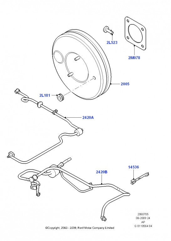 Conducta servofrana-pompa vacuum cu supapa ford focus 2 diesel