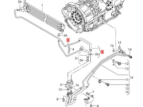 Conducta ulei racire cutie viteze automata Volkswagen Amarok 2.0 bi-tdi DSG 4motion 2014 2015 OEM 2H0317821A