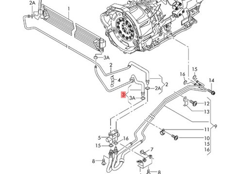Conducta ulei racire cutie viteze automata Volkswagen Amarok 2.0 bi-tdi DSG 4motion 2014 2015 OEM 2H0317822A