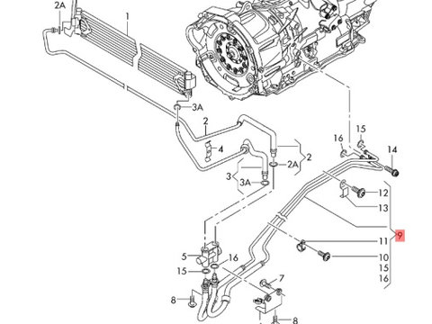 Conducta ulei racire cutie viteze Volkswagen Amarok 2.0 bi-tdi DSG 4motion 2014 2015 OEM 2H0317801