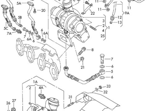 Conducta ulei turbo 038145771 Audi A4 B6 (8E2) Sedan 2003 1.9 TDI OEM 038145771