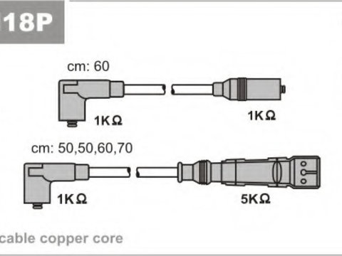 Conductori cabluri ABM18P JANMOR pentru Vw Carat Vw Corsar Vw Passat Vw Quantum Vw Santana Seat Ibiza Vw Golf